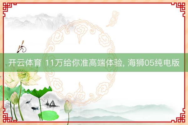开云体育 11万给你准高端体验, 海狮05纯电版